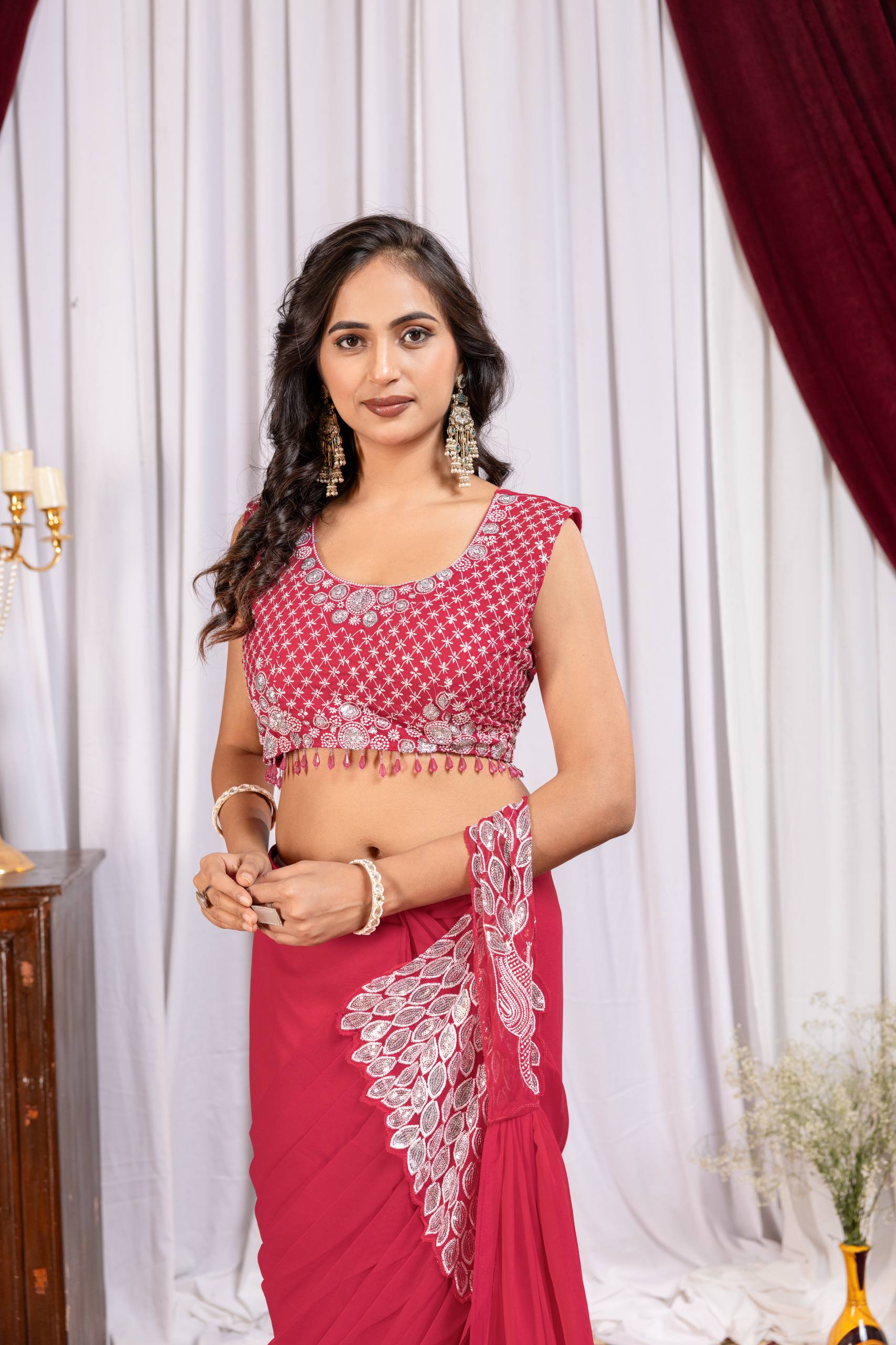 Women’s Designer Saree with Embroidered Blouse | Party & Wedding Wear Saree by Rajkanika